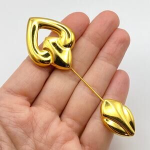 Vintage Napier Jabot Stick Pin Gold Tone Double Ended Regal Fancy 3 3/4" Long